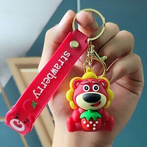 Strawberry Bear Cartoon Keychain